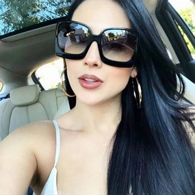 Vintage Big Square Sunglasses Woman Black Gradient Oversized