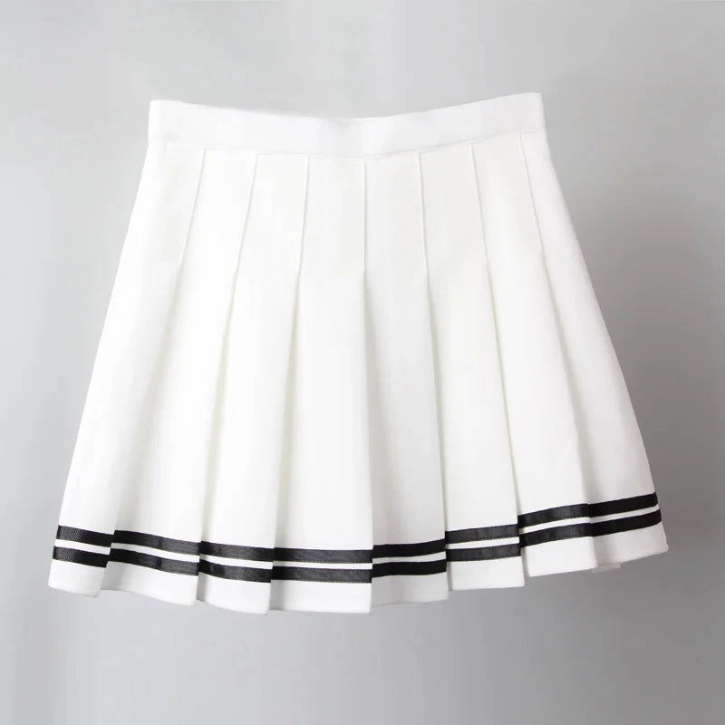 Vintage Korean Style Patchwork Skirt High Waist Mini Skirt