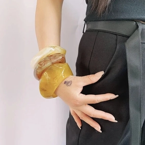 Vintage Punk Thick Irregular Shaped Resin Bracelet Jewelry