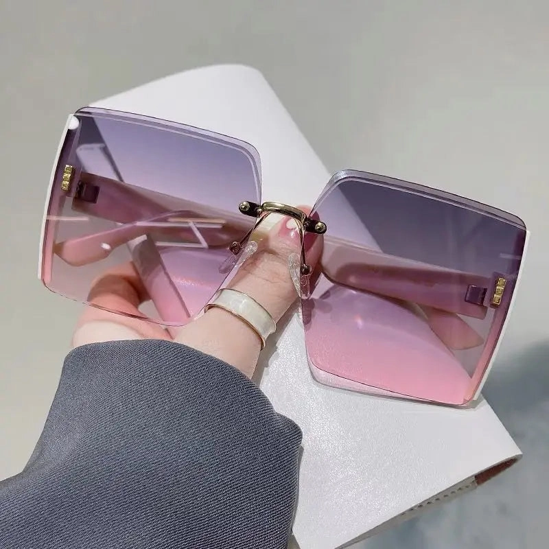 Vintage Square Sunglasses Woman Classic Retro Frameless Fashion