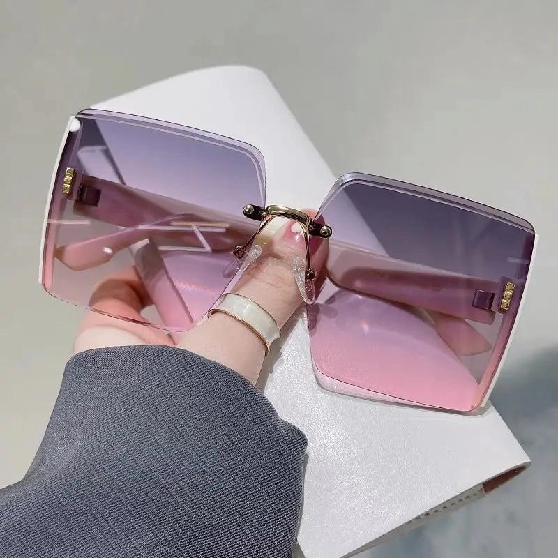 Vintage Square Sunglasses Woman Classic Retro Frameless Fashion