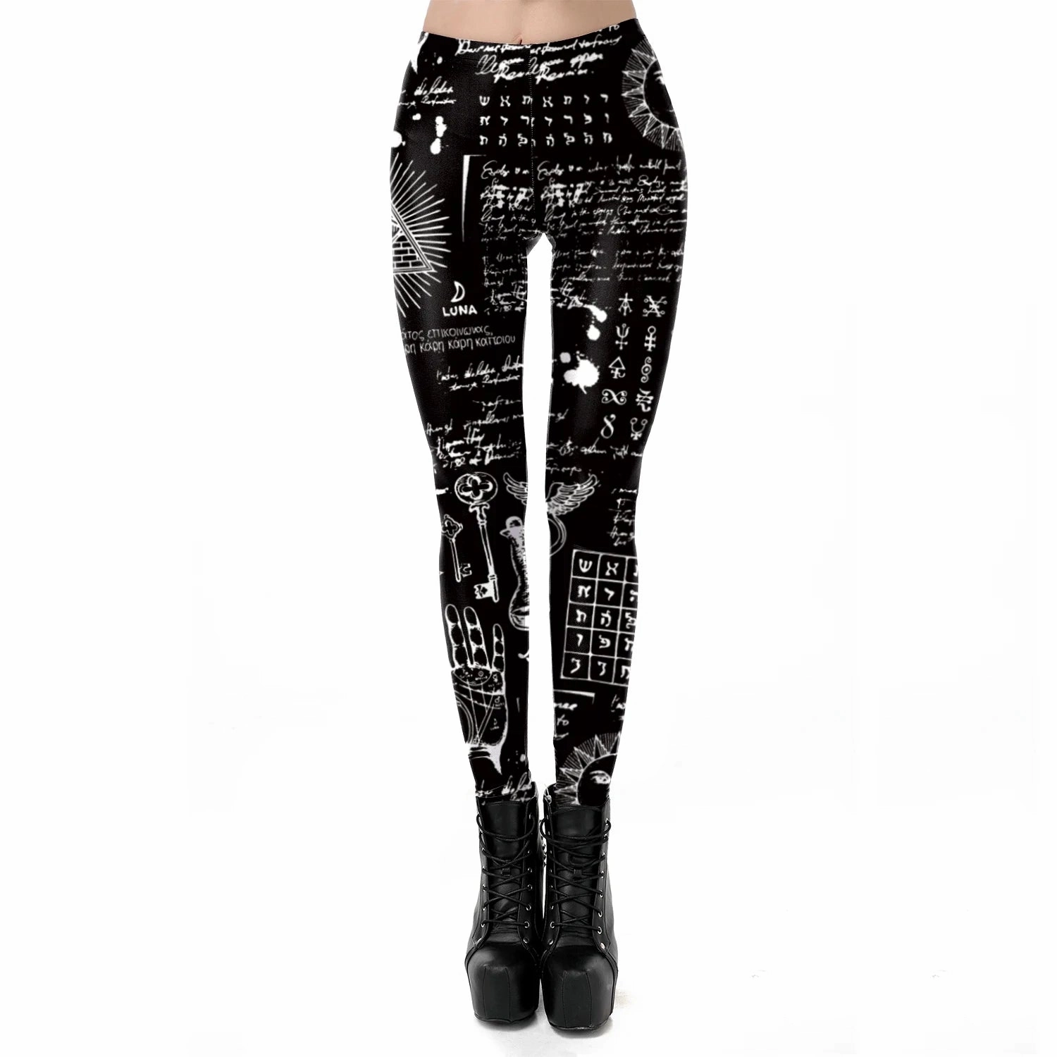 VIP Fashion Woman Gothic Leggings Sexy Steampunk Print Pants