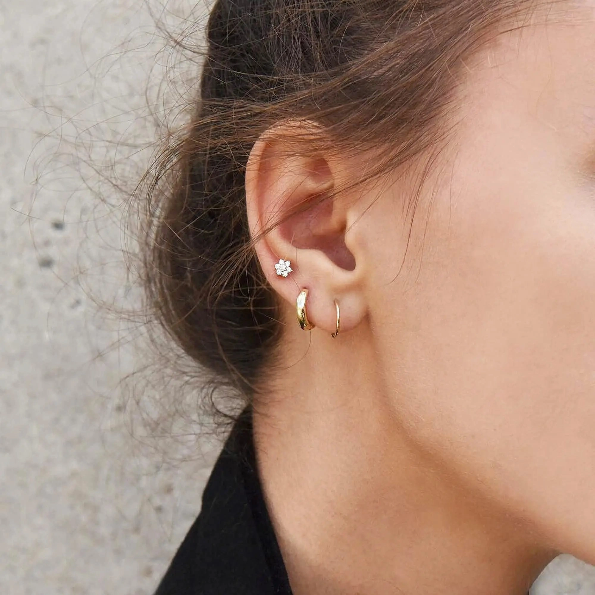 Vonmoos Hoop Earrings for Women 14K Gold Plated Jewelry
