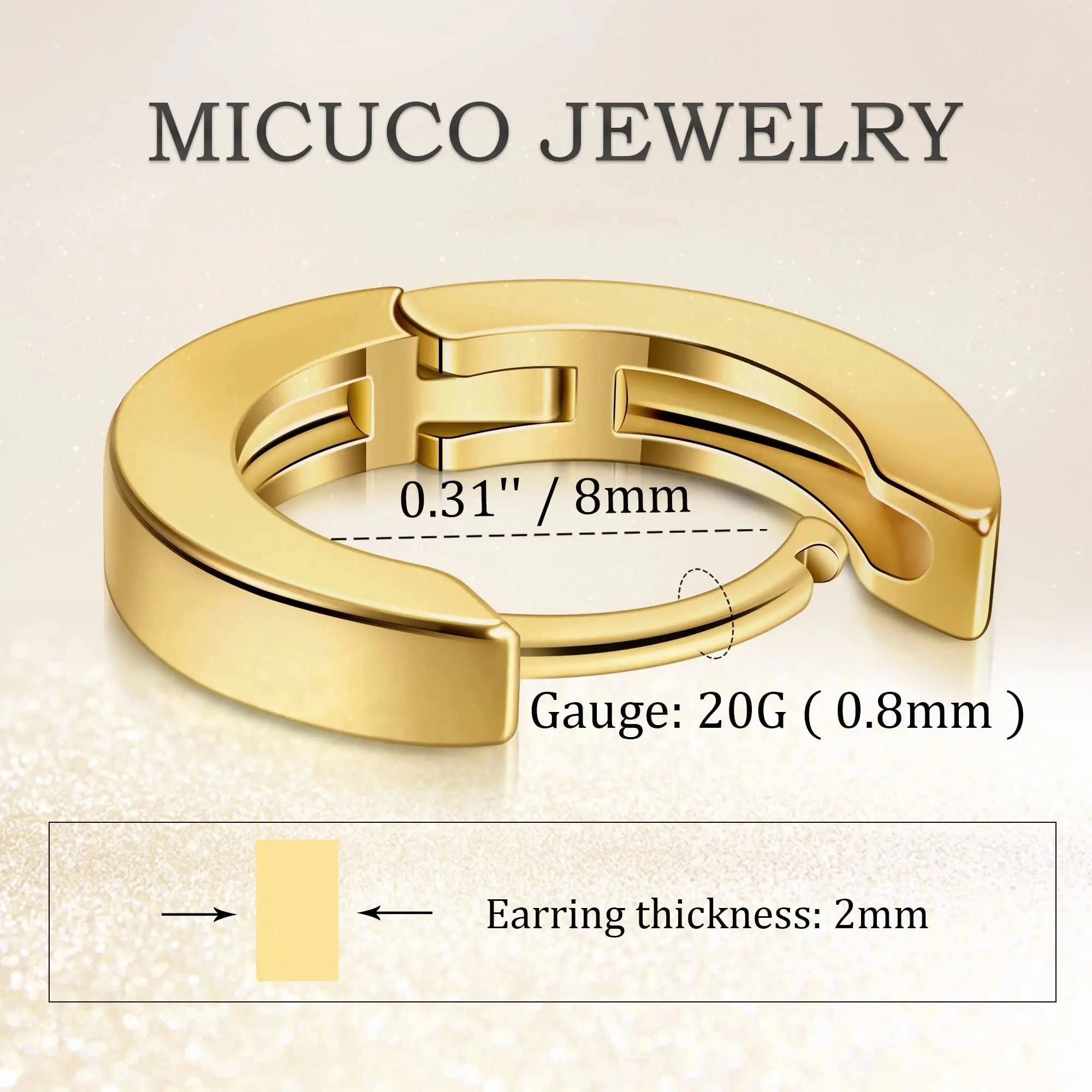 Vonmoos Hoop Earrings for Women 14K Gold Plated Jewelry