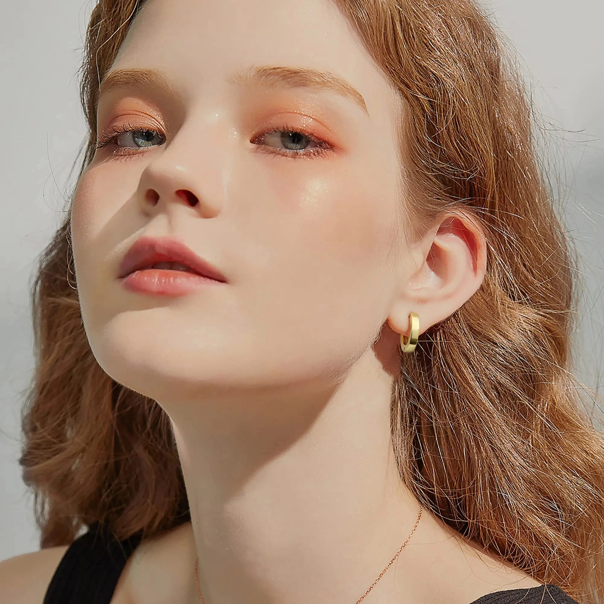 Vonmoos Hoop Earrings for Women 14K Gold Plated Jewelry
