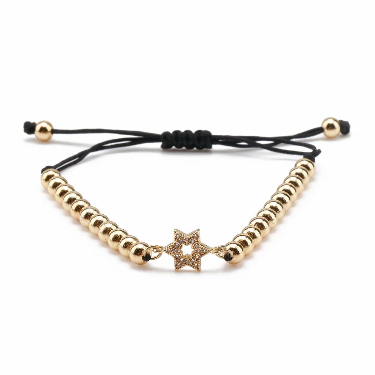 White Cubic Zirconia Stones Star Of David Charm Bracelet