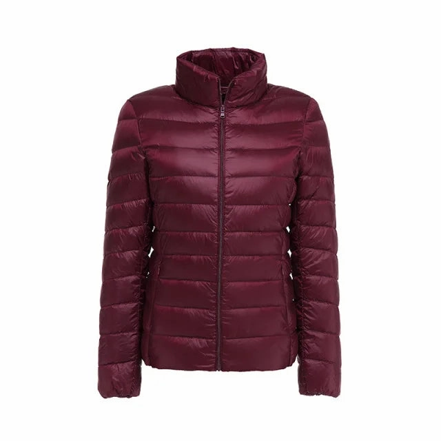 Winter Portable Standing Collar Down Jacket Women??s Thin Warm Versatile Coat