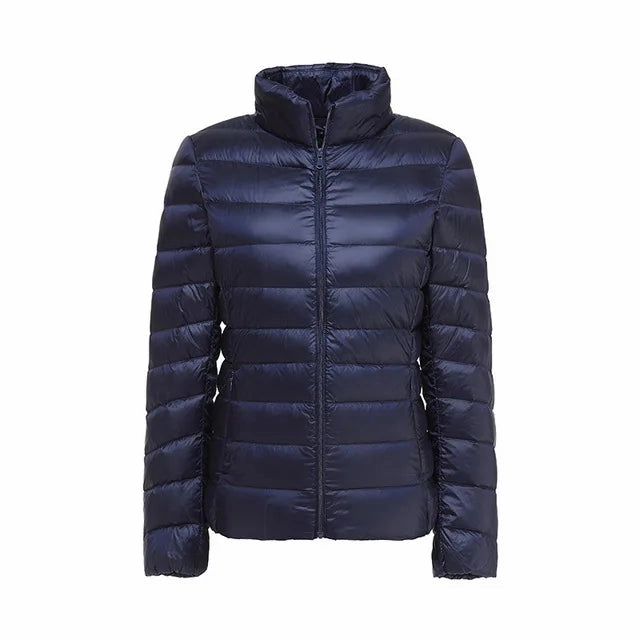 Winter Portable Standing Collar Down Jacket Women??s Thin Warm Versatile Coat
