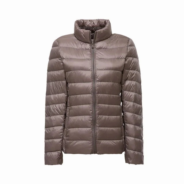 Winter Portable Standing Collar Down Jacket Women??s Thin Warm Versatile Coat