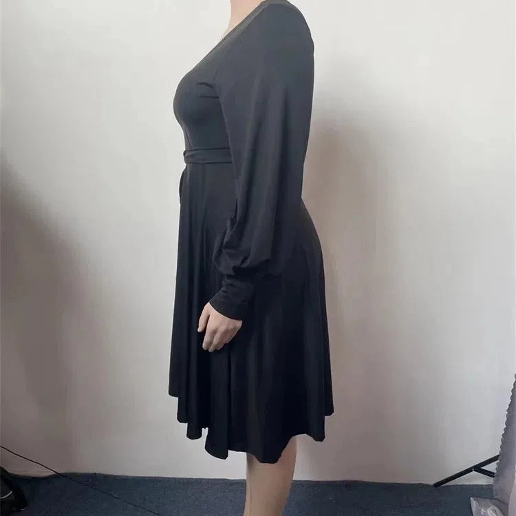 Wmstar Plus Size Dress XL-5XL V Neck Casual Maxi Dress
