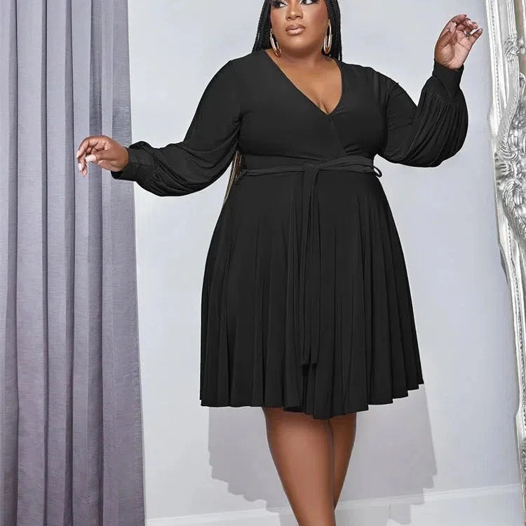 Wmstar Plus Size Dress XL-5XL V Neck Casual Maxi Dress