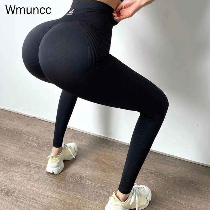 Wmuncc Booty Scrunch Legging Women High Waist Fitness Seamless Gym Tights Sexy Bumbum Hip Lifting Pant Nylon   Spandex Gymwear