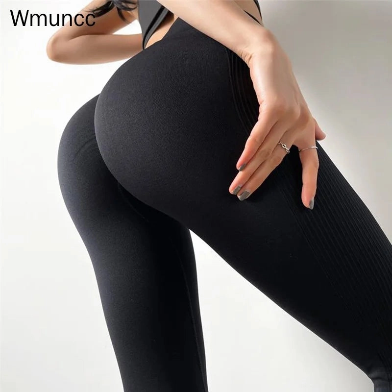 Wmuncc Booty Scrunch Legging Women High Waist Fitness Seamless Gym Tights Sexy Bumbum Hip Lifting Pant Nylon   Spandex Gymwear