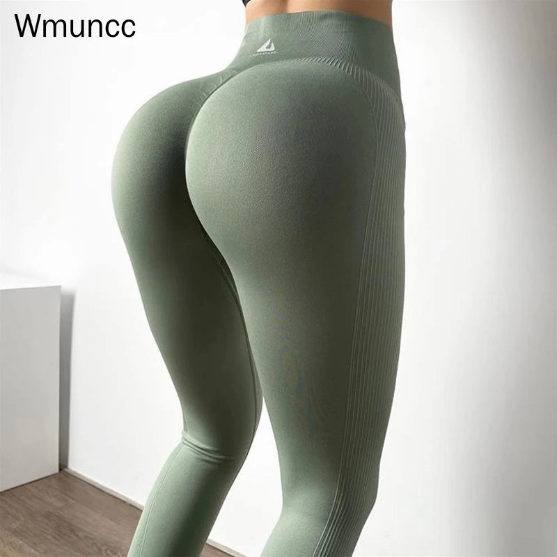 Wmuncc Booty Scrunch Legging Women High Waist Fitness Seamless Gym Tights Sexy Bumbum Hip Lifting Pant Nylon   Spandex Gymwear