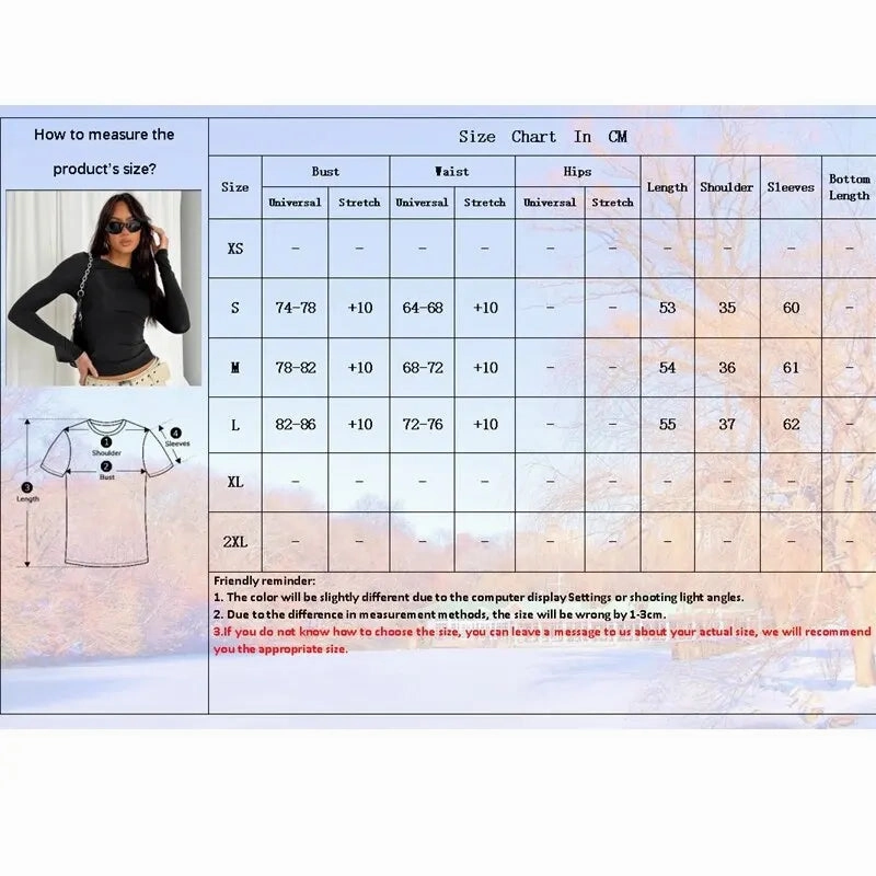 Woman Clothing Long Sleeve T-Shirt Slim Fit O-Neck Tee for Casual Street Wear Summer