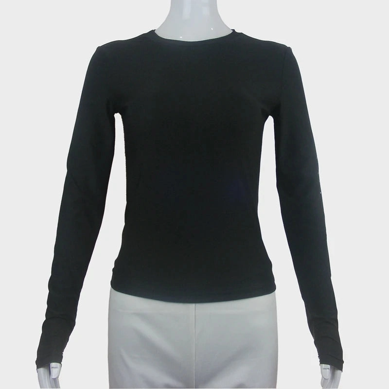 Woman Clothing Long Sleeve T-Shirt Slim Fit O-Neck Tee for Casual Street Wear Summer