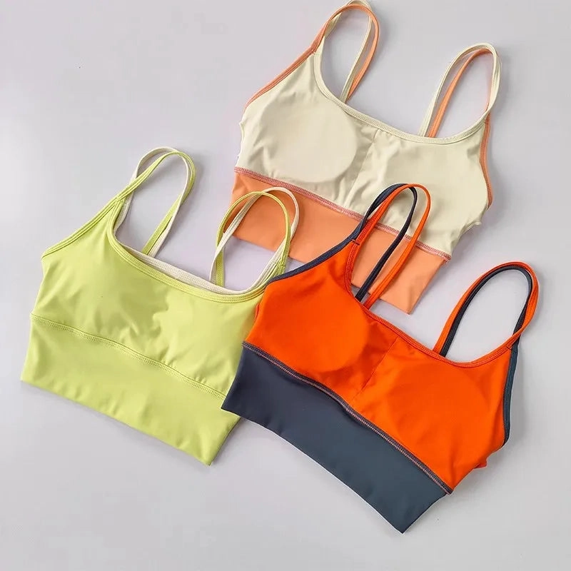 Women Breathable Sports Bra Shockproof Push Up Gym Crop Top