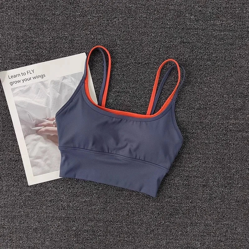 Women Breathable Sports Bra Shockproof Push Up Gym Crop Top