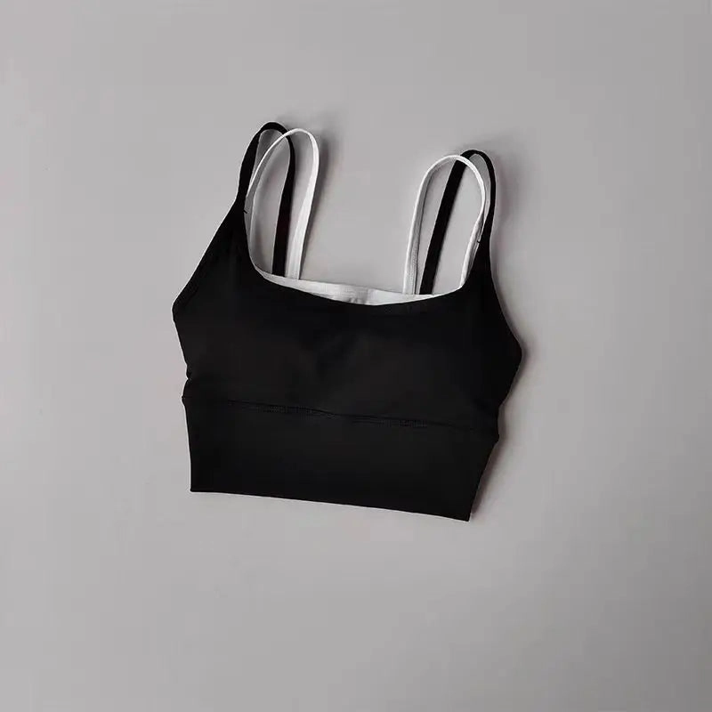Women Breathable Sports Bra Shockproof Push Up Gym Crop Top