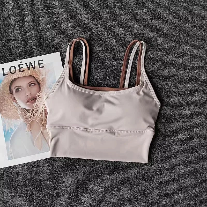 Women Breathable Sports Bra Shockproof Push Up Gym Crop Top