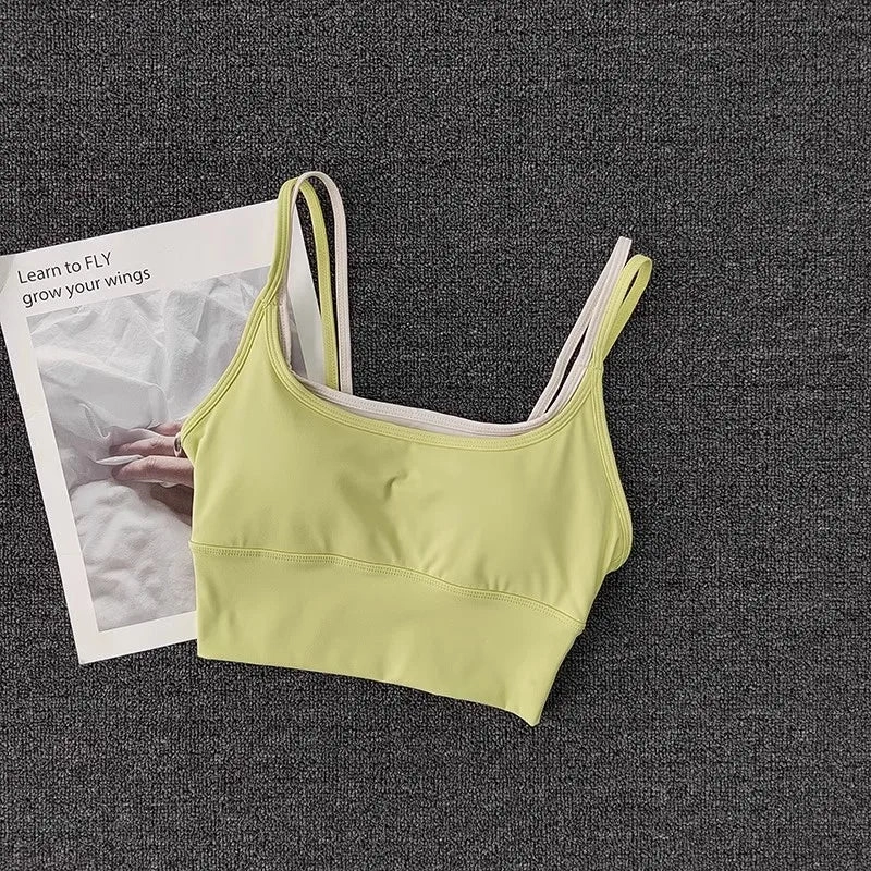 Women Breathable Sports Bra Shockproof Push Up Gym Crop Top