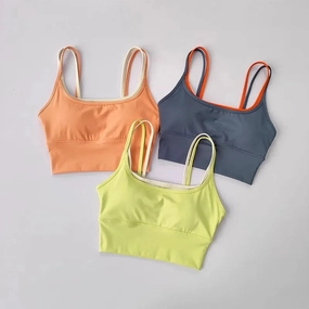 Women Breathable Sports Bra Shockproof Push Up Gym Crop Top