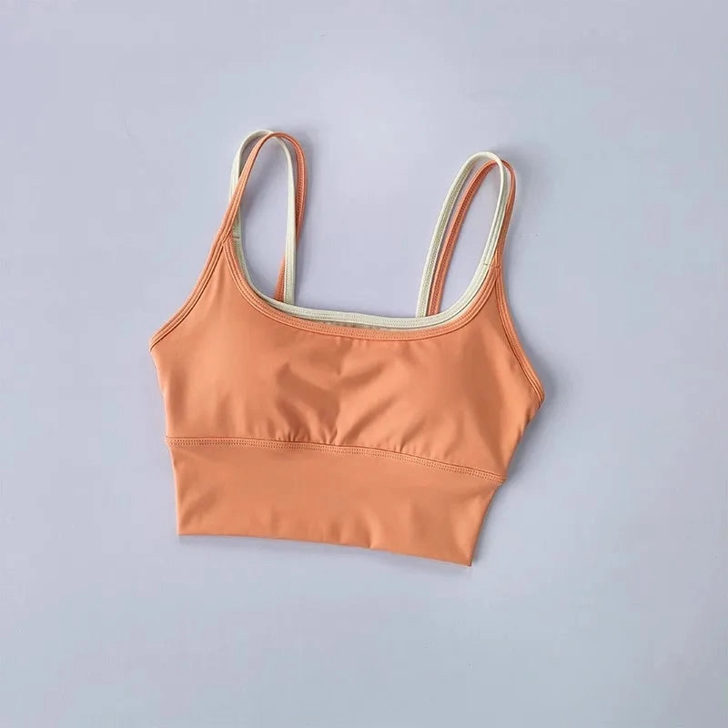 Women Breathable Sports Bra Shockproof Push Up Gym Crop Top