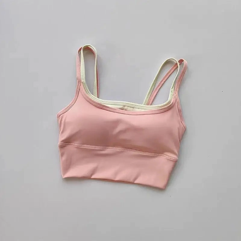 Women Breathable Sports Bra Shockproof Push Up Gym Crop Top