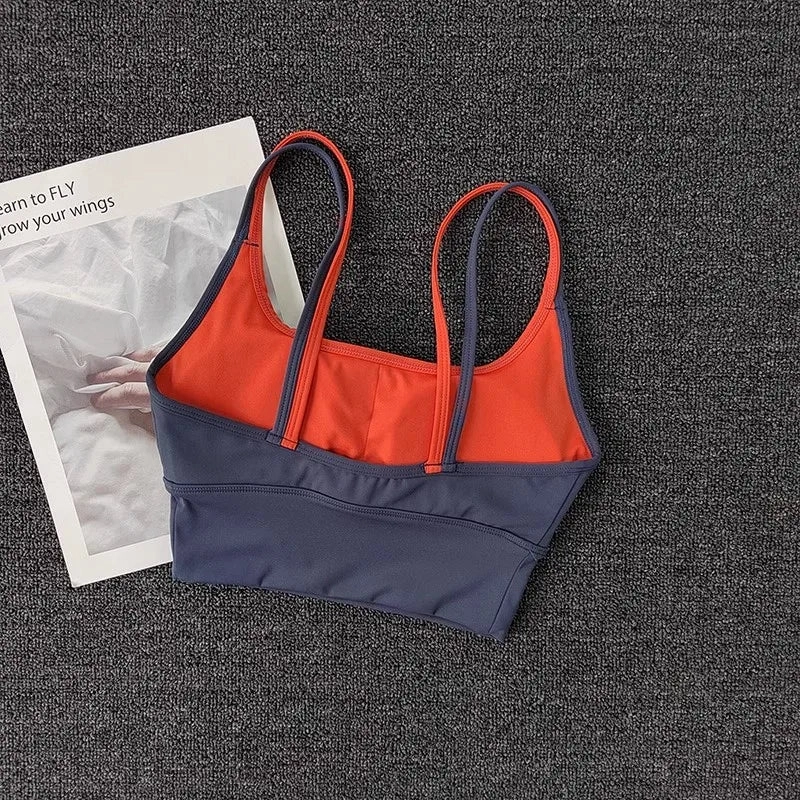 Women Breathable Sports Bra Shockproof Push Up Gym Crop Top