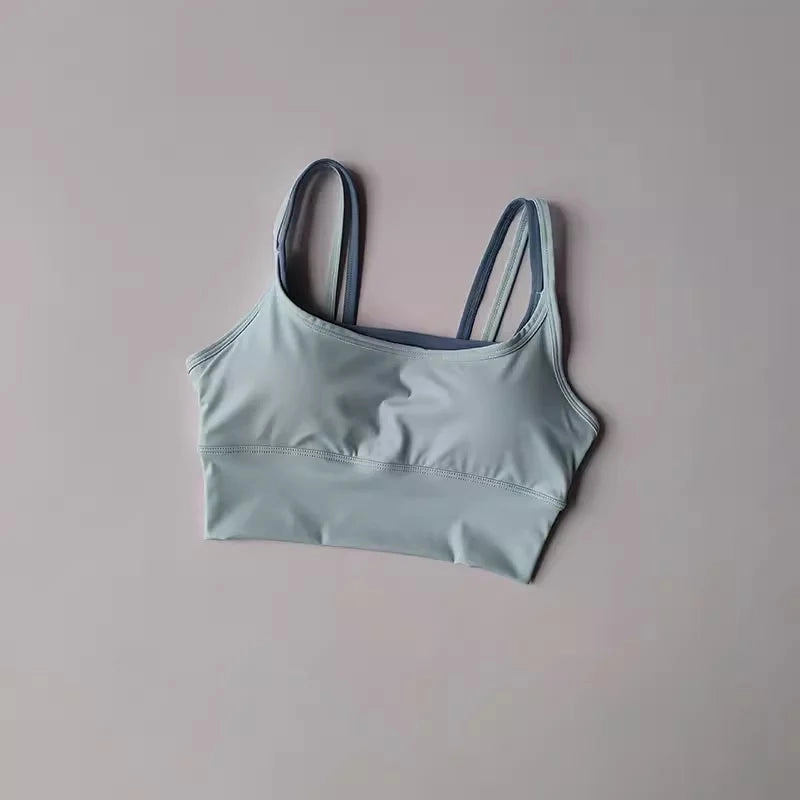 Women Breathable Sports Bra Shockproof Push Up Gym Crop Top