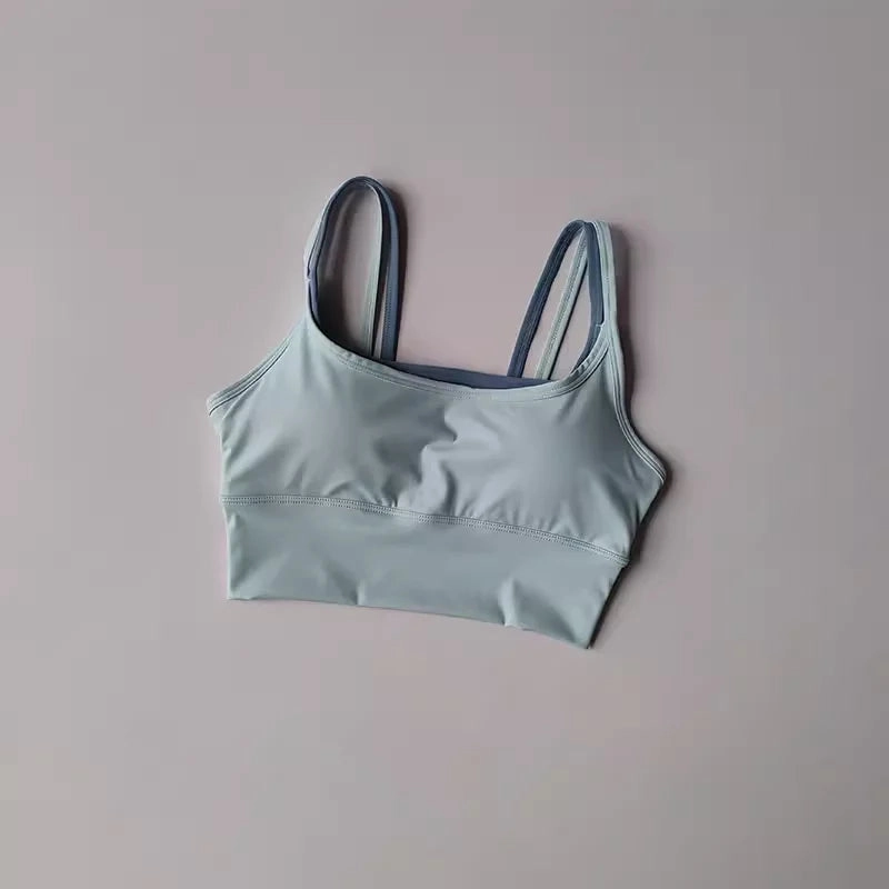 Women Breathable Sports Bra Shockproof Push Up Gym Crop Top