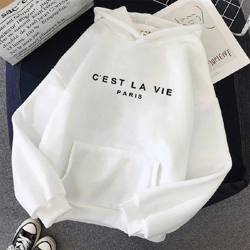 Women Casual Print Loose Hoodies Spring Long Sleeve Pullover for Lazy Style Streetwear