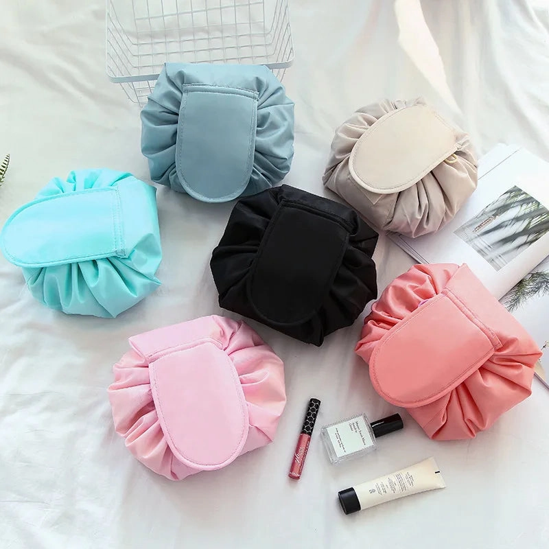 Women Drawstring Cosmetic Bag Travel Makeup Organizer Pouch
