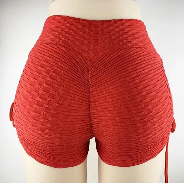 Women Elastic Waist Yoga Shorts High Waist Fitness Leggings
