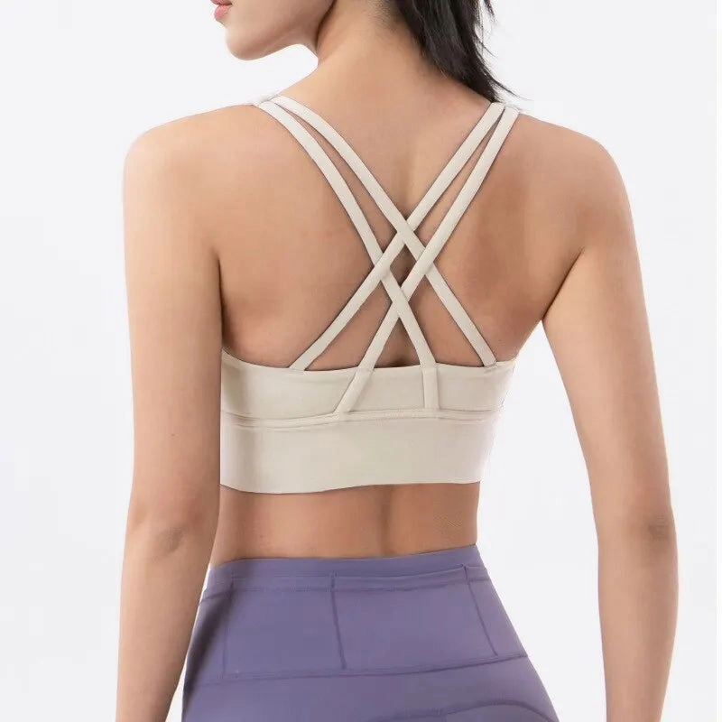 Women Fitness Yoga Bras Race Back Sports Bras Nylon Top Sexy Breathable Underwear for Gym Workout