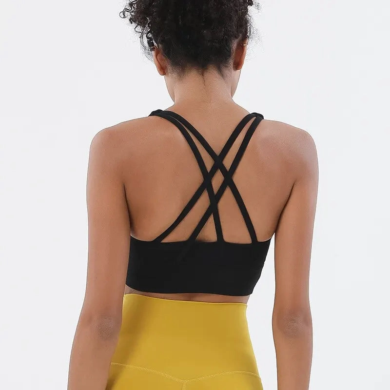 Women Fitness Yoga Bras Race Back Sports Bras Nylon Top Sexy Breathable Underwear for Gym Workout