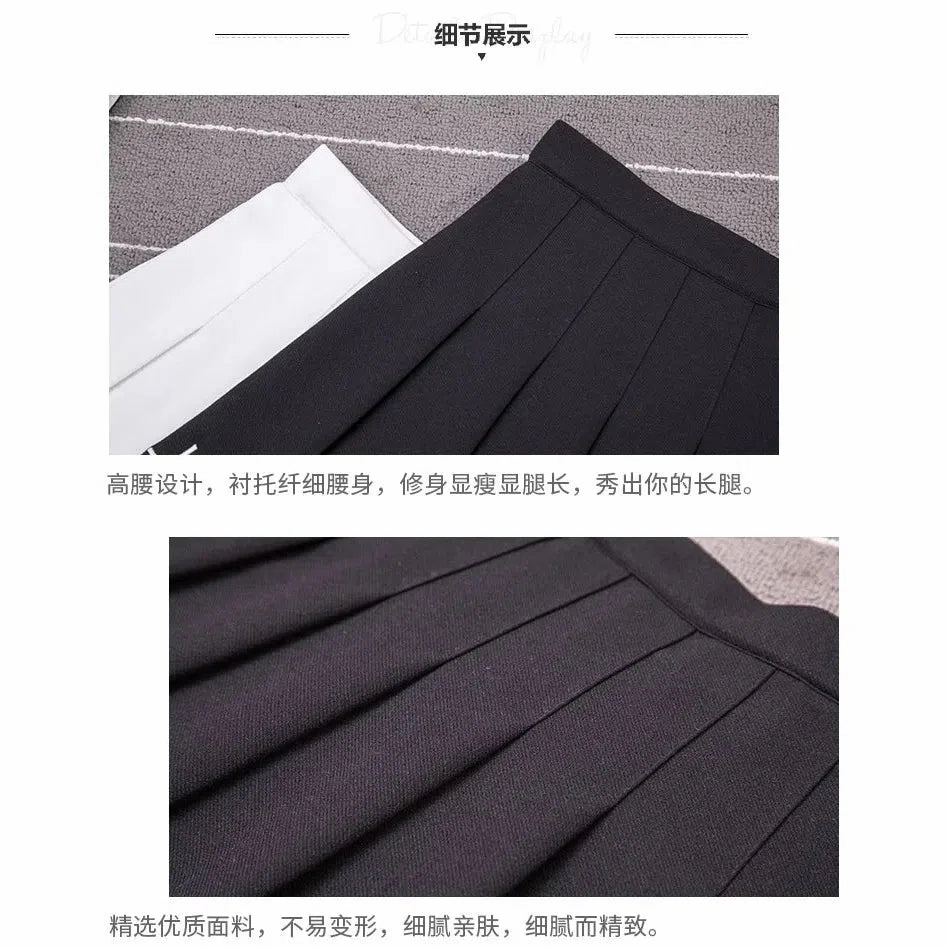 Women Harajuku Sweet Fresh Feeling High Waist Pleated Skirt