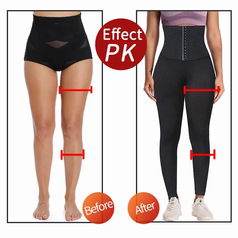 Women High Waist Fitness Leggings Tummy Control Slimming Gym Legging Butt Booty Push Up Corset Body Shaper Pants