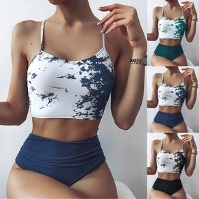 Women's Bikini Swimsuit Sunflower Swimwear Set Ruffle Top