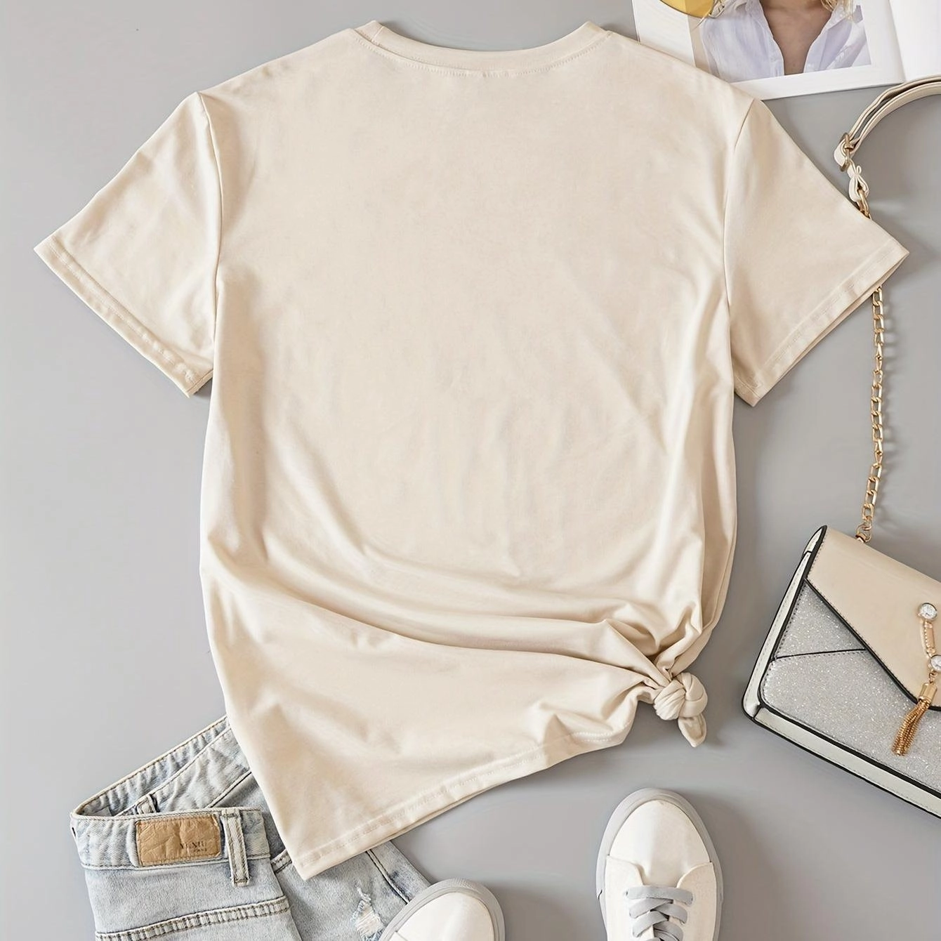 Women's Cartoon Fruit Print T-Shirt - Short Sleeve Fun Top