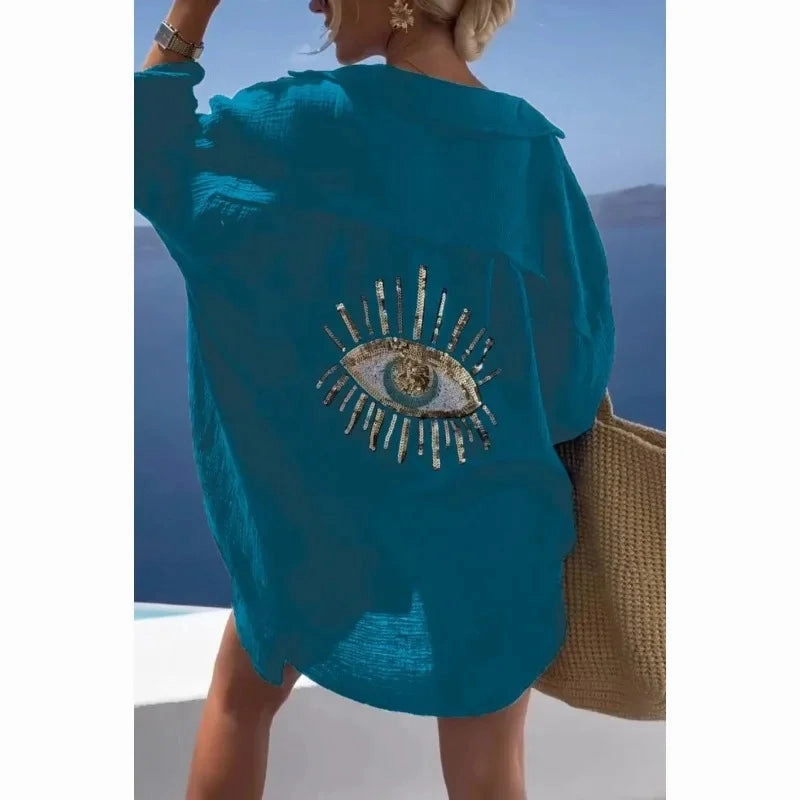 Women's Casual Long Sleeve Cotton Linen Shirt Blouse Spring Summer Fashion Top for Going Out and Daily Wear