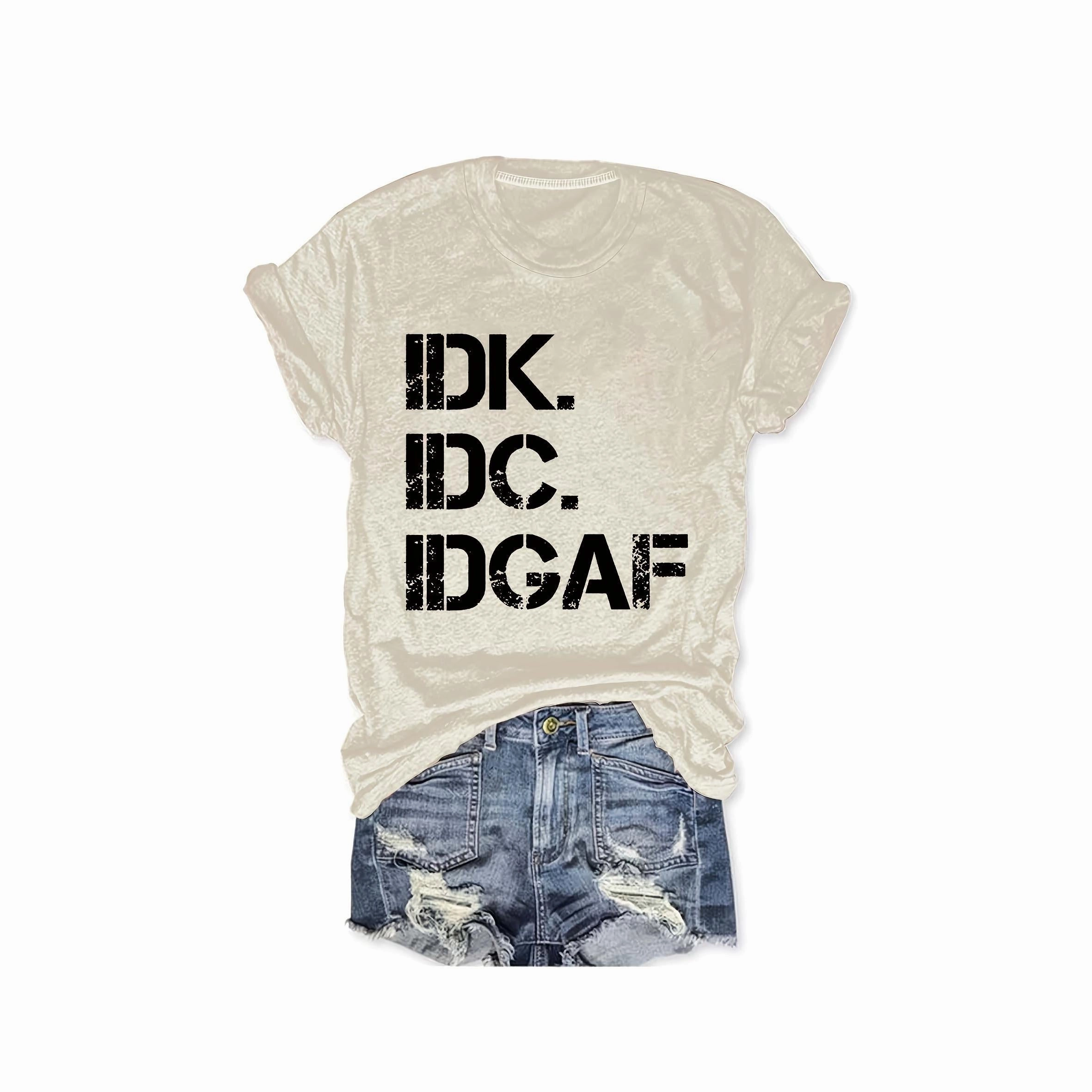 Women's Casual Short Sleeve Letter Print T-Shirt for Everyday Wear