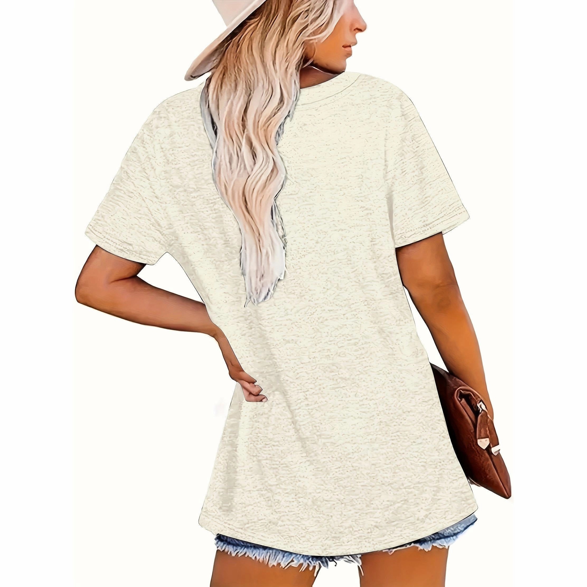 Women's Casual Short Sleeve Letter Print T-Shirt for Everyday Wear
