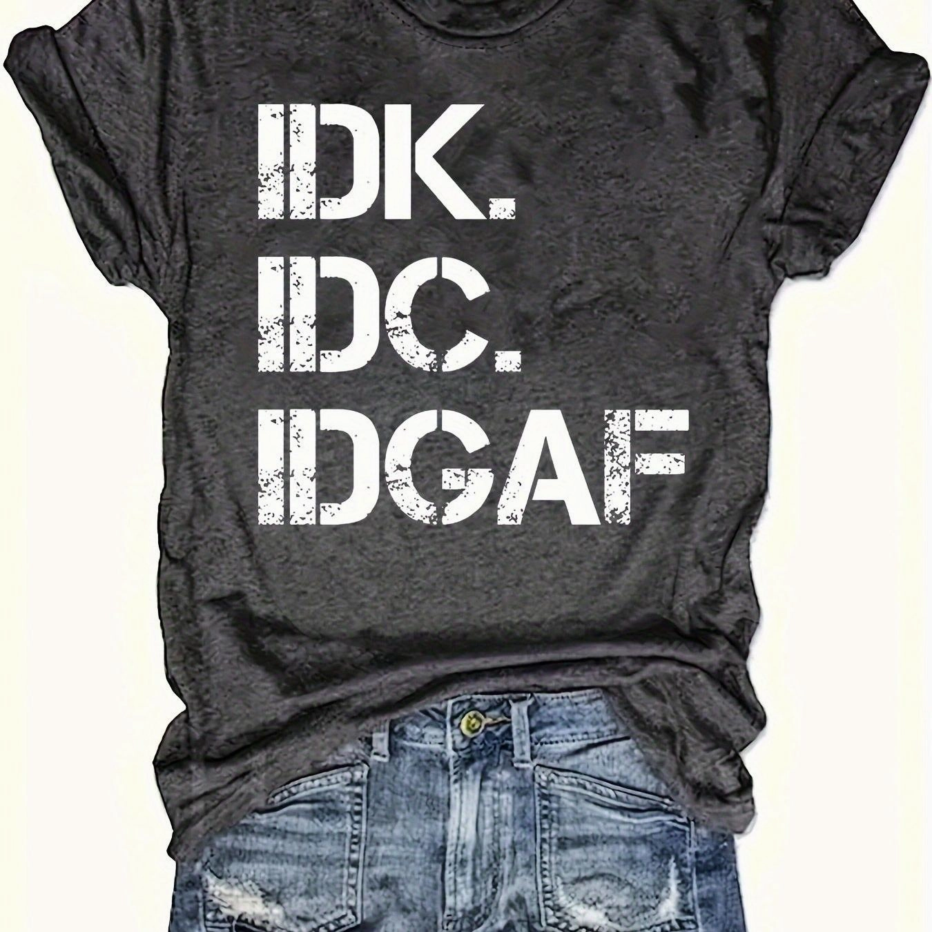 Women's Casual Short Sleeve Letter Print T-Shirt for Everyday Wear
