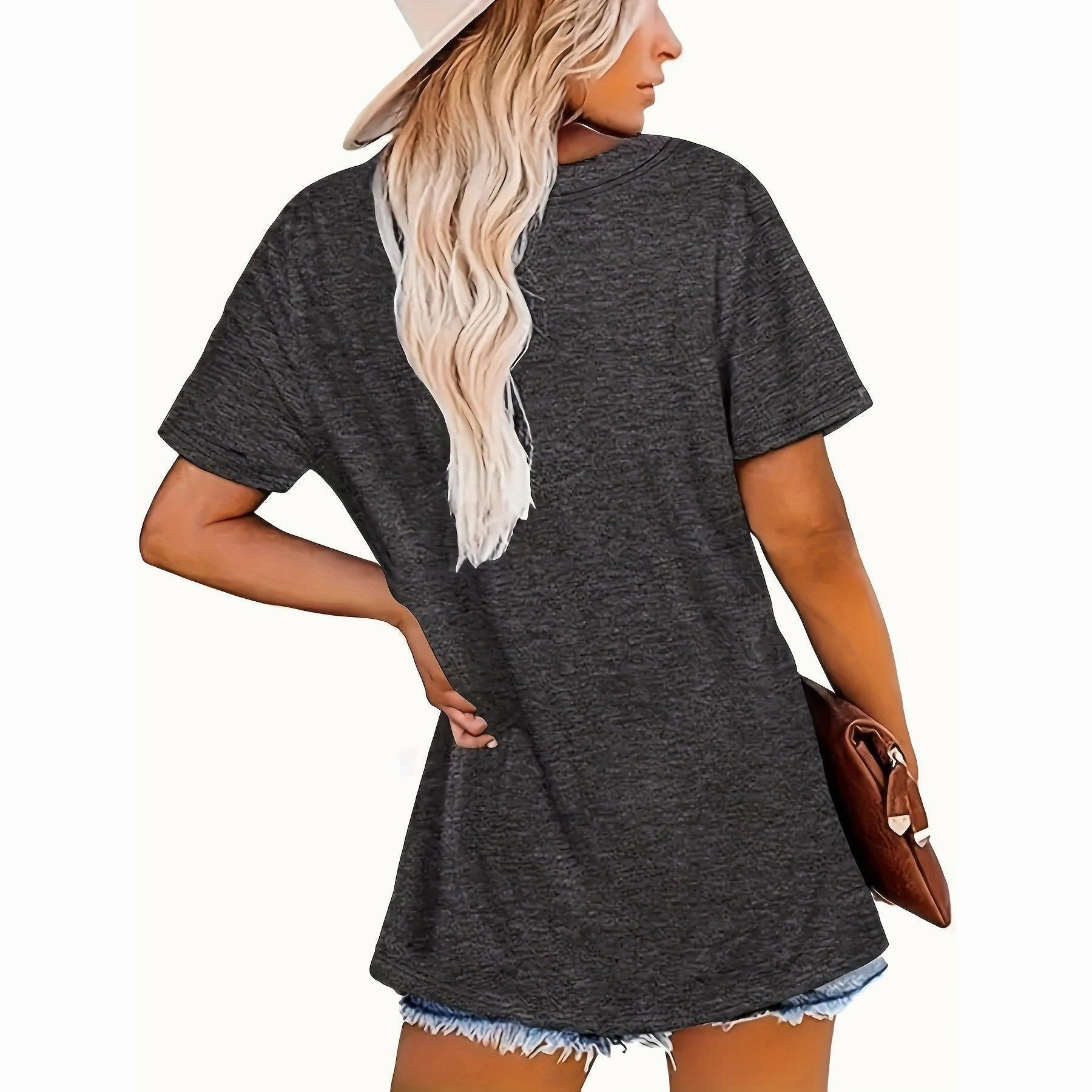 Women's Casual Short Sleeve Letter Print T-Shirt for Everyday Wear