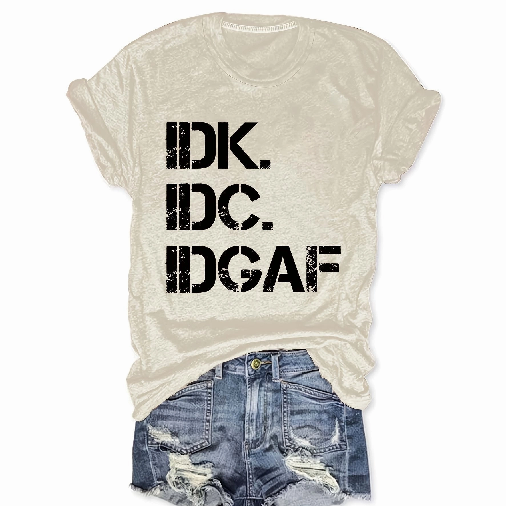 Women's Casual Short Sleeve Letter Print T-Shirt for Everyday Wear
