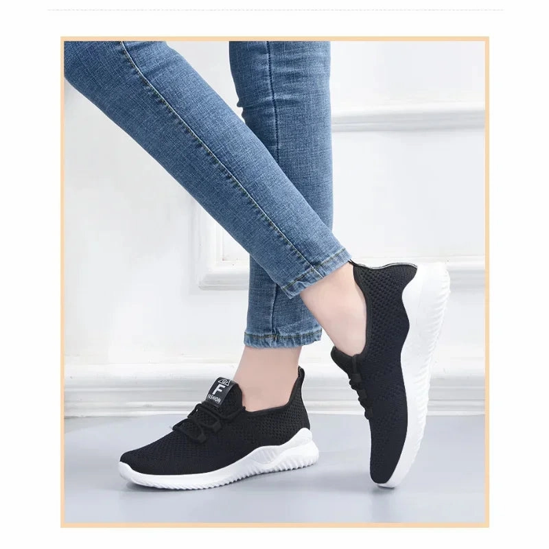 Women's Casual Sneakers Summer Comfortable Breathable Platform Shoes Fashion Women Versatile Lace-up Shoe ??????? ???