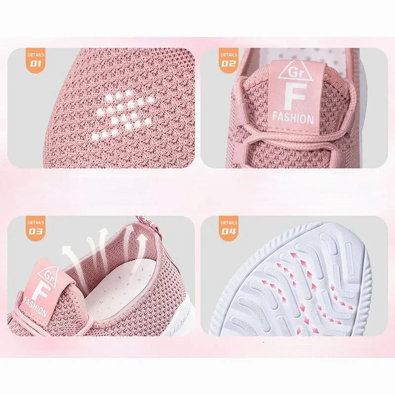 Women's Casual Sneakers Summer Comfortable Breathable Platform Shoes Fashion Women Versatile Lace-up Shoe ??????? ???