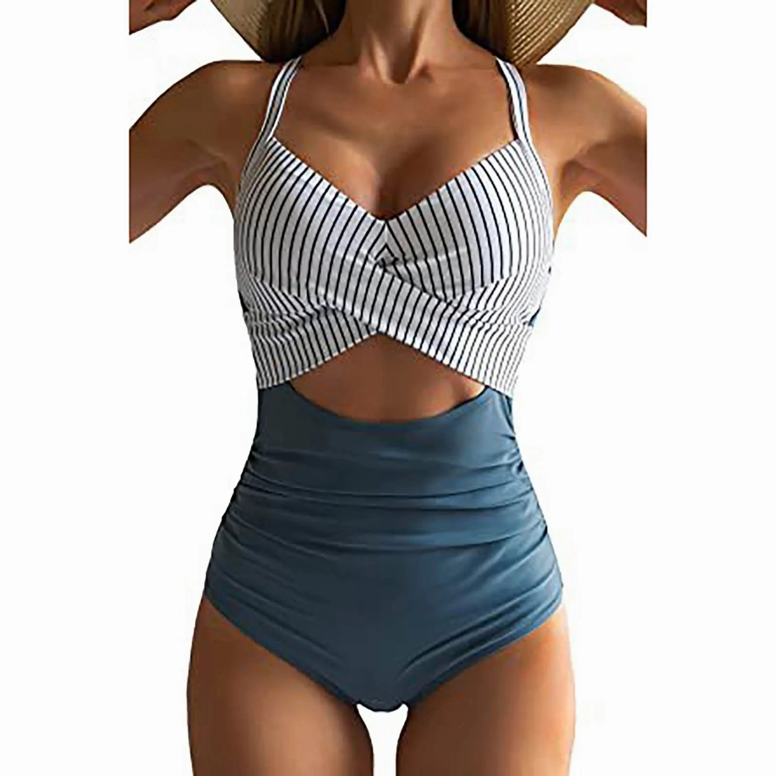 Women's Colorful Sexy Hollow Cross Bikini Beach Swimsuit