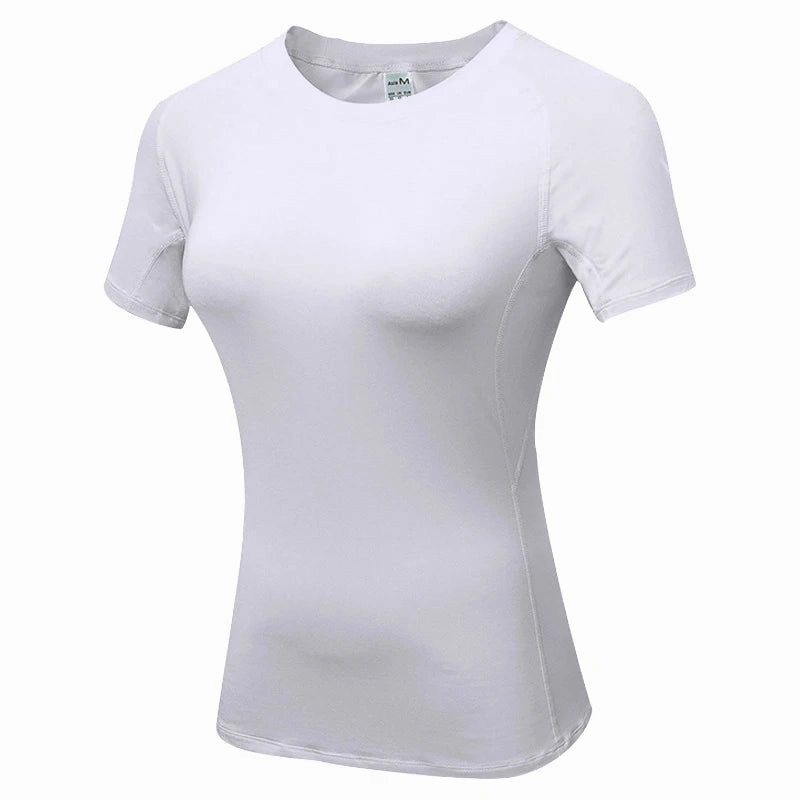 Women's Compression Shirt Short Sleeve Athletic Yoga T-Shirt Quick Dry Stretchy Gym Baselayer for Summer Workout and Running